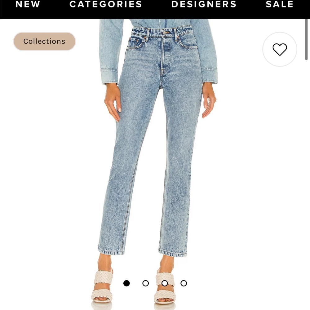 NWT GRLFRND karolina high rise straight crop jeans, 23